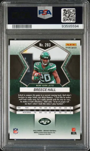 2022 Panini Mosaic Breece Hall Reactive Orange #283 PSA 10 back