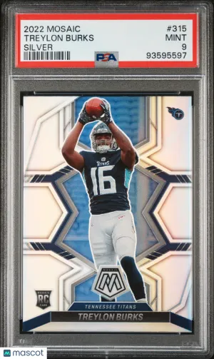 2022 Panini Mosaic Treylon Burks Silver #315 PSA 9 front