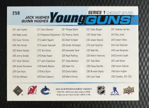 2019-20 Upper Deck Jack Hughes Insert back