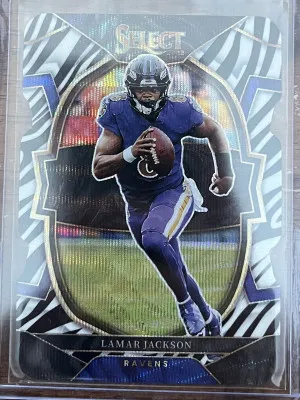 2022 select Lamar Jackson zebra die cut front