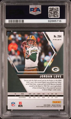 2020 Panini Mosaic Jordan Love #264 PSA 10 back