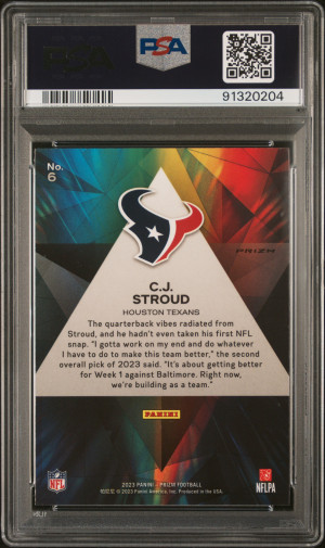 2023 Panini Prizm Prizmatic CJ Stroud #6 PSA 10 back