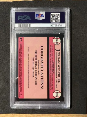 2024 Topps Jordan Westburg 1989 auto PSA 9 back