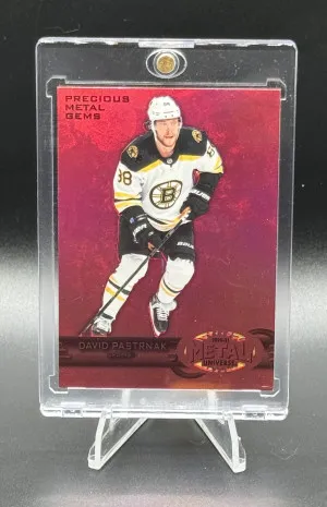 20-21 SkyBox Metal Universe 97-98 Retro PMG Red /100 David Pastrnak front
