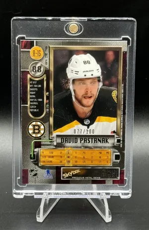 20-21 SkyBox Metal Universe 97-98 Retro PMG Red /100 David Pastrnak back