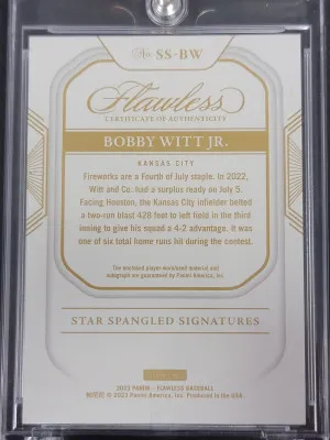 2023 Flawless Bobby Witt Jr Auto (on card) /15 back