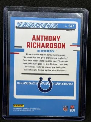 2023 NFL Donruss Optic Anthony Richardson Blue Scope back