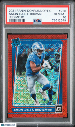 2021 Panini Donruss Optic Amon-Ra ST. Brown #228 Rookie PSA 10 Detroit Lions front