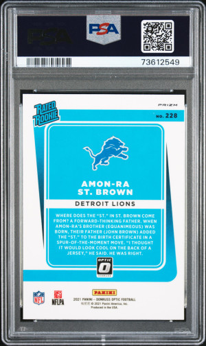 2021 Panini Donruss Optic Amon-Ra ST. Brown #228 Rookie PSA 10 Detroit Lions back