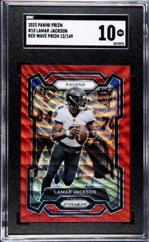 Lamar Jackson Red Wave /149 SGC 10 front