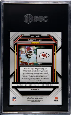 Dante Hall Prizm Auto SGC 10 back