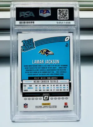 PSA 10 Lamar Jackson 2018 Panini Donruss Optic #167 RC back