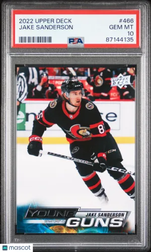 2022 Upper Deck Jake Sanderson #466 PSA 10 front