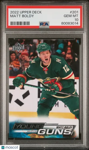 2022 Upper Deck Matt Boldy #201 PSA 10 front