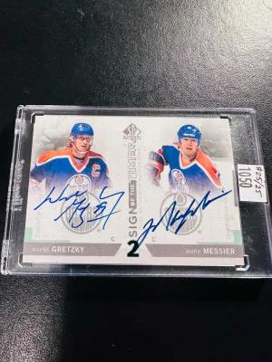 2013-14 Sp authentic sign of the times dual auto messier gretzky /25 front