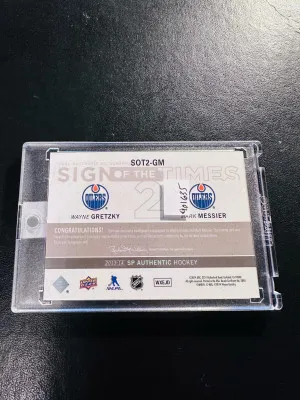 2013-14 Sp authentic sign of the times dual auto messier gretzky /25 back