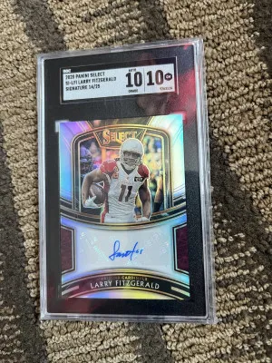 2020 Panini Select Larry Fitzgerald Silver Signature Auto /25! SGC 10/10! front