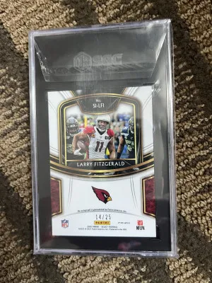2020 Panini Select Larry Fitzgerald Silver Signature Auto /25! SGC 10/10! back