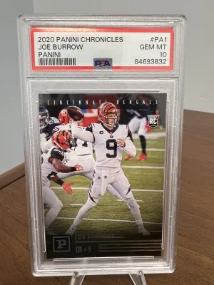 Joe Burrow Panini Chronicles 2020 RC PSA 10 front