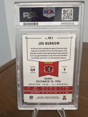 Joe Burrow Panini Chronicles 2020 RC PSA 10 back