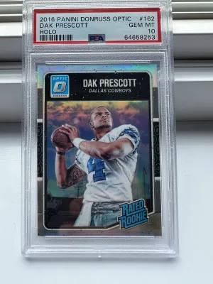 🤠Dak Prescott 2016 Donruss Optic Holo Rated Rookie PSA 10 RC front