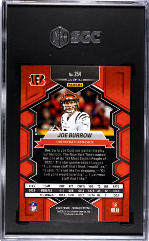 2023 Panini Mosaic Joe Burrow #254 SGC 10 Cincinnati Bengals back