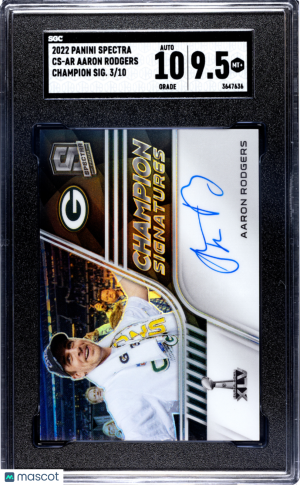 2022 Panini Spectra Aaron Rodgers #CS-AR On Card SGC 9.5 Green Bay Packers front