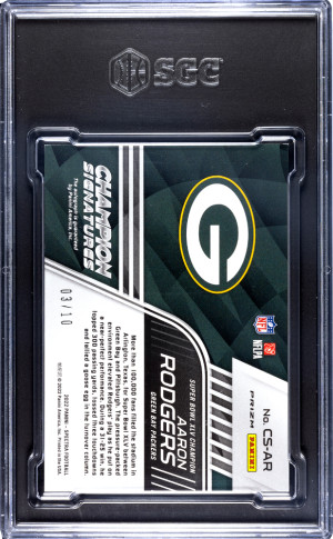 2022 Panini Spectra Aaron Rodgers #CS-AR On Card SGC 9.5 Green Bay Packers back