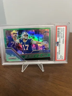 Josh Allen Go Hard or Go Home Green Prizm PSA 9 front