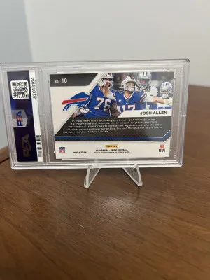 Josh Allen Go Hard or Go Home Green Prizm PSA 9 back