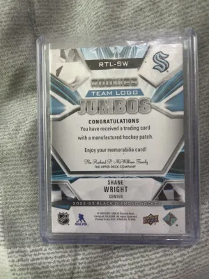 2022-23 Black Diamond Rookie Team Logo Jumbo Shane Wright back