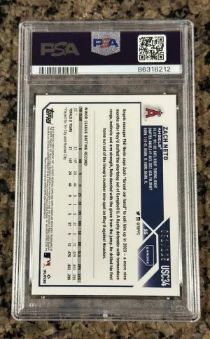 ZACH NETO 2023 Topps Chrome Update BLUE/GREEN Lava RC #USC34 PSA 10 POP 4 # /125 back