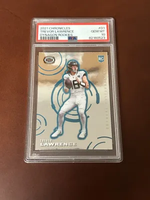 2021 Panini Chronicles - Dynagon Rookies - Trevor Lawrence #D1 (RC) PSA 10 front