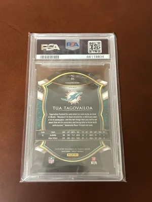 2020 Panini Select Football #45 TUA TAGOVAILOA Die-Cut Red Prizm RC PSA 10 back