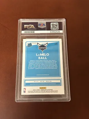 2020-21 Donruss Optic LaMelo Ball Green Pulsar Prizm Rated Rookie RC #153 PSA 10 back