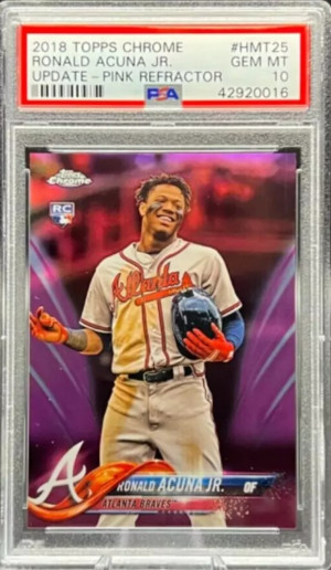 2018 Topps Chrome Update Ronald Acuna JR. #HMT25 PSA 10 back