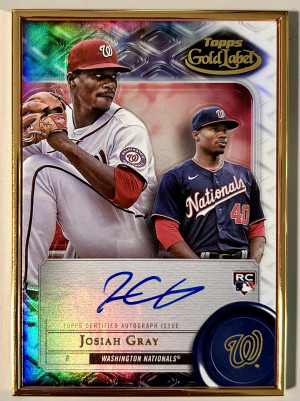 2022 Topps Gold Label Josiah Gray Rookie Auto Gold Frame RC Washington Nationals front