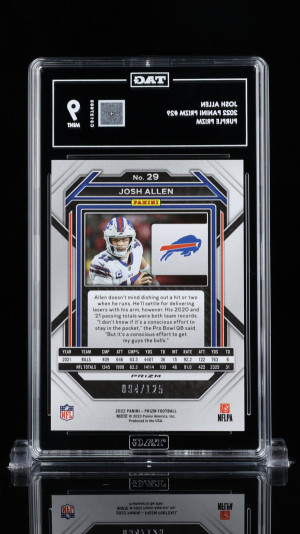 2022 Prizm Josh Allen Purple Prizm /125 TAG 944 back