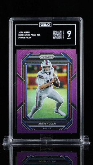 2022 Prizm Josh Allen Purple Prizm /125 TAG 944 front