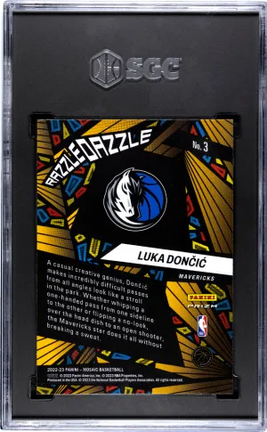 2022-23 Panini Mosaic Luka Doncic Razzle Dazzle Case Hit SGC 10 #3 Mavericks back