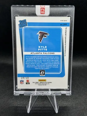 2021 Panini Donruss Optic Kyle Pitts #211 Holo Auto /50 Auto back