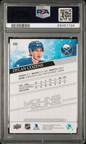 2020 Upper Deck Dylan Cozens #495 PSA 10 back