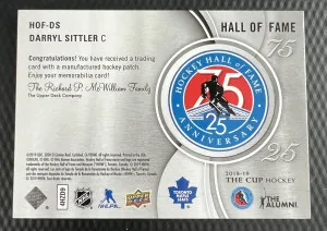 2018-19 Upper Deck The Cup Darryl Sittler Insert back