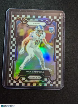 Jack Campbell 2023 Panini Prizm Football RC Checkerboard SP - Detroit Lions front
