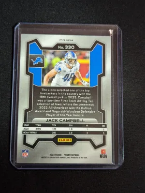 Jack Campbell 2023 Panini Prizm Football RC Checkerboard SP - Detroit Lions back