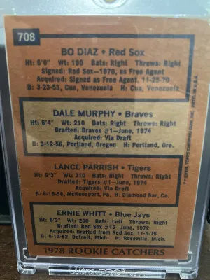 Lance Parrish and Dale Murphy 1978 Topps Rookie back