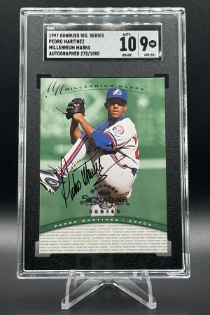 1997 Donruss Signature Series Millennium Marks Green Pedro Martinez front