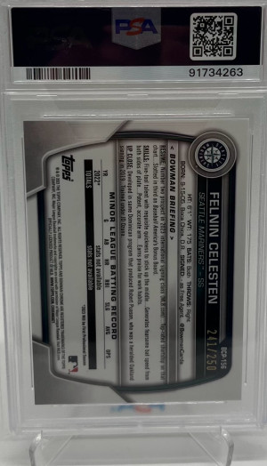 2023 Bowman Chrome Felnin Celesten Purple Shimmer /250 PSA 10 back