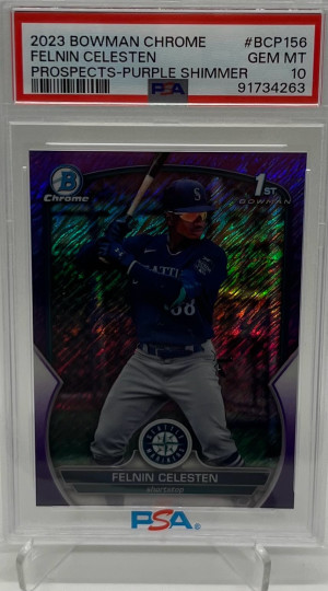 2023 Bowman Chrome Felnin Celesten Purple Shimmer /250 PSA 10 front