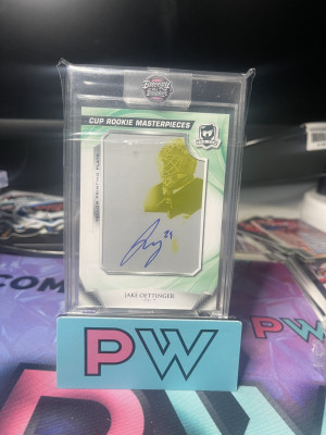 Jake Oettinger The Cup 1/1 Rookie Plate Autograph front